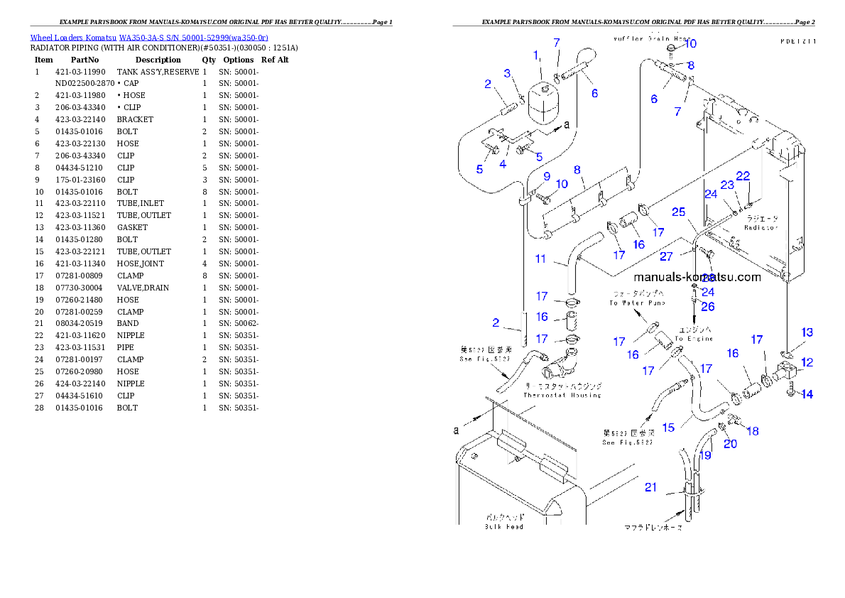 Protected: WA350-3A-S S/N 50001-52999 Partsbook