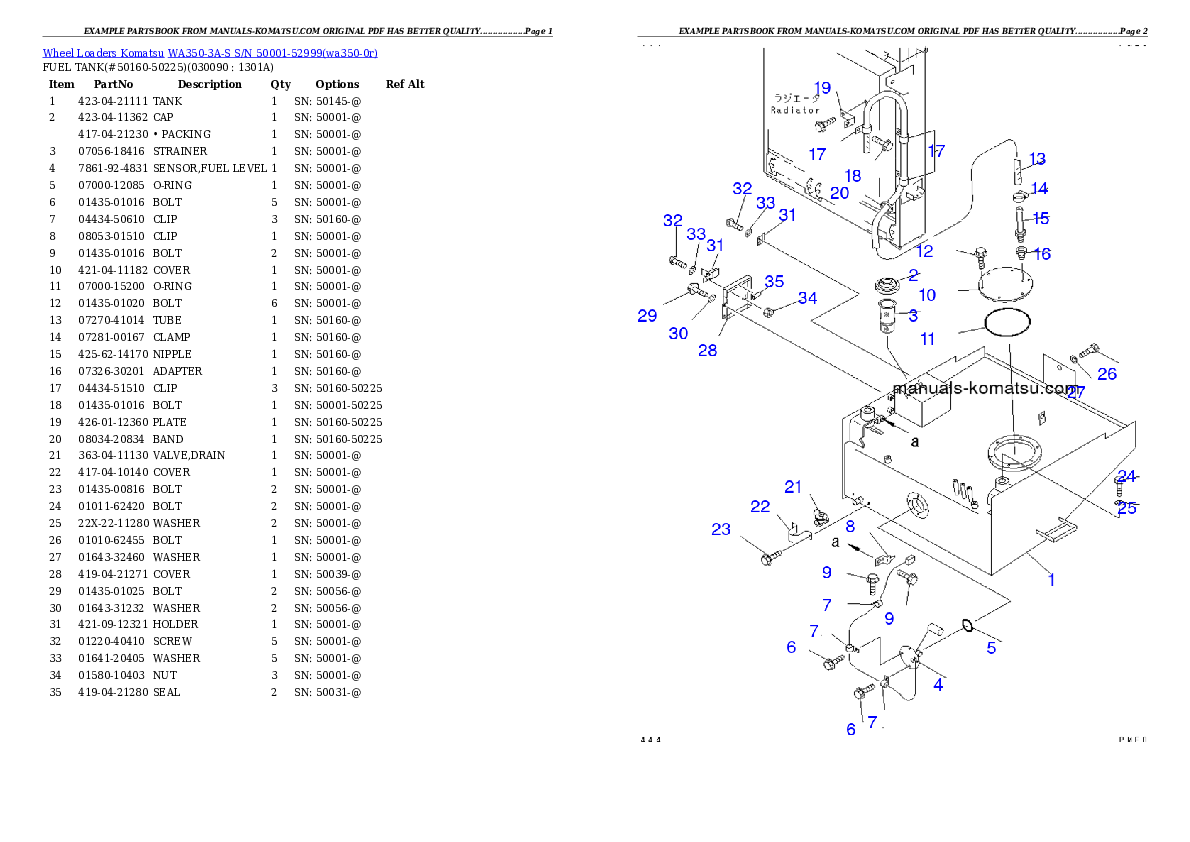 Protected: WA350-3A-S S/N 50001-52999 Partsbook