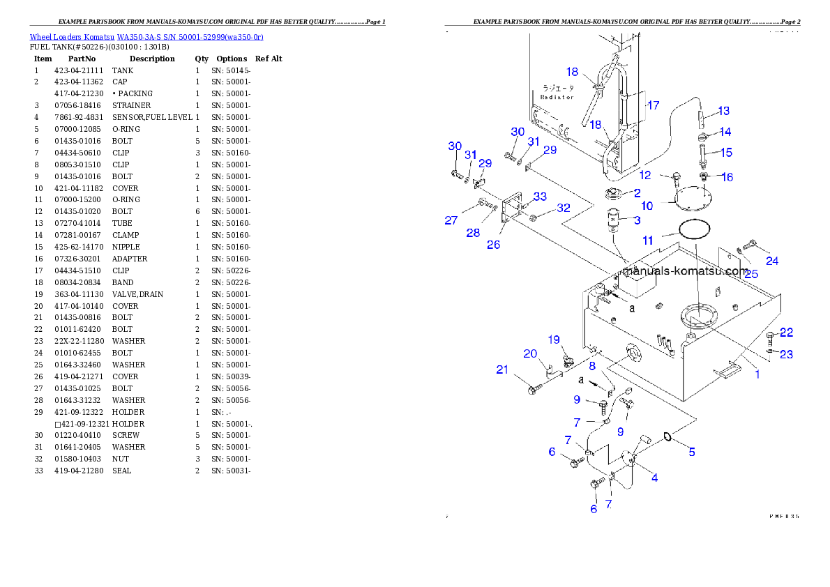 Protected: WA350-3A-S S/N 50001-52999 Partsbook