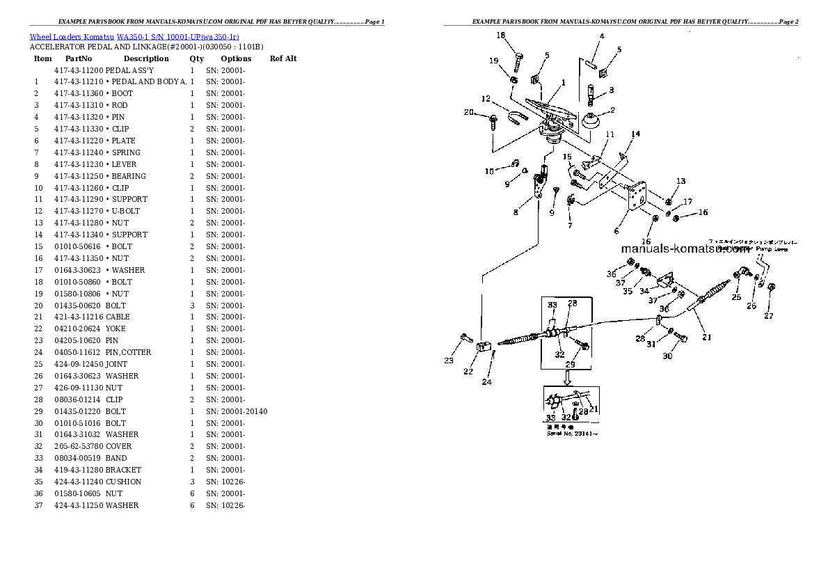 Protected: WA350-1 S/N 10001-UP Partsbook