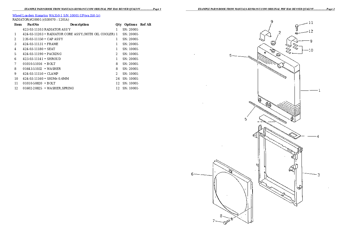 Protected: WA350-1 S/N 10001-UP Partsbook