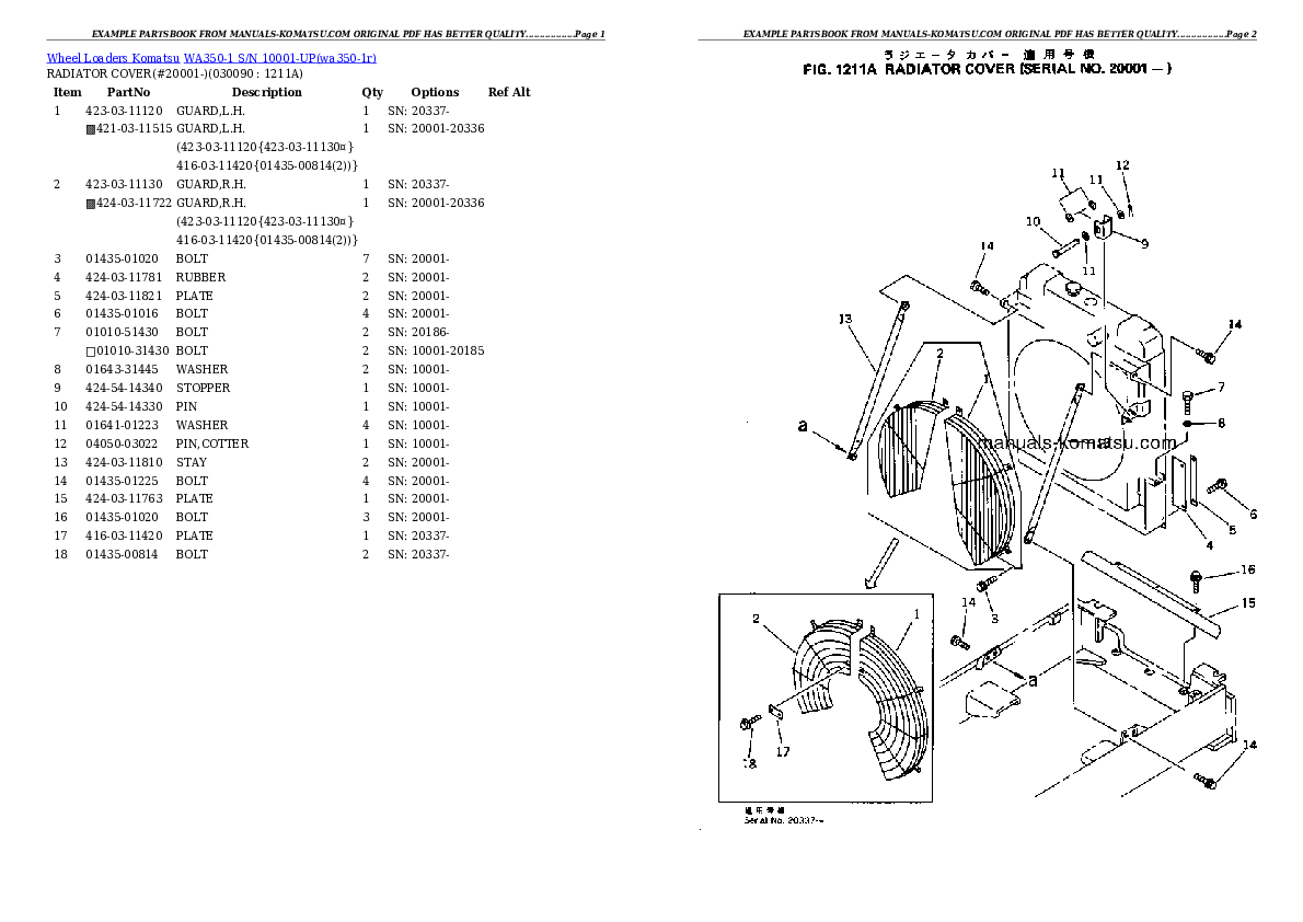Protected: WA350-1 S/N 10001-UP Partsbook