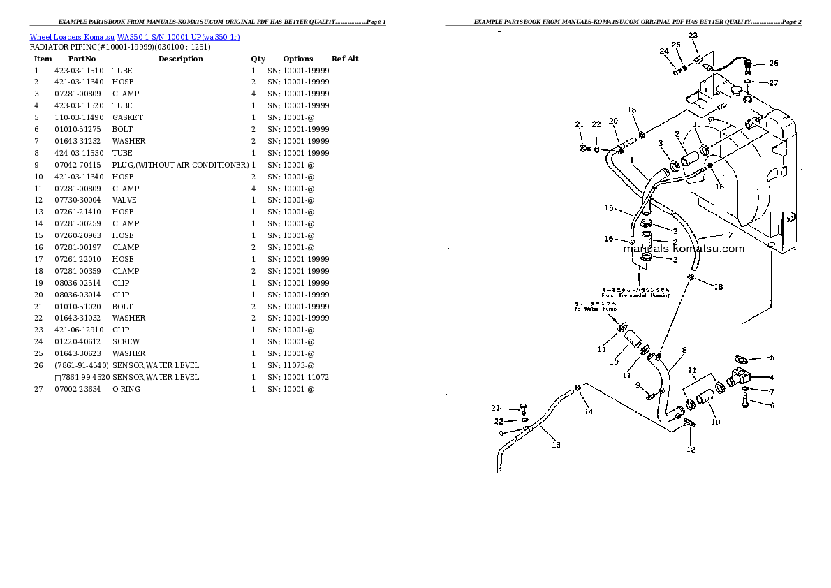 Protected: WA350-1 S/N 10001-UP Partsbook