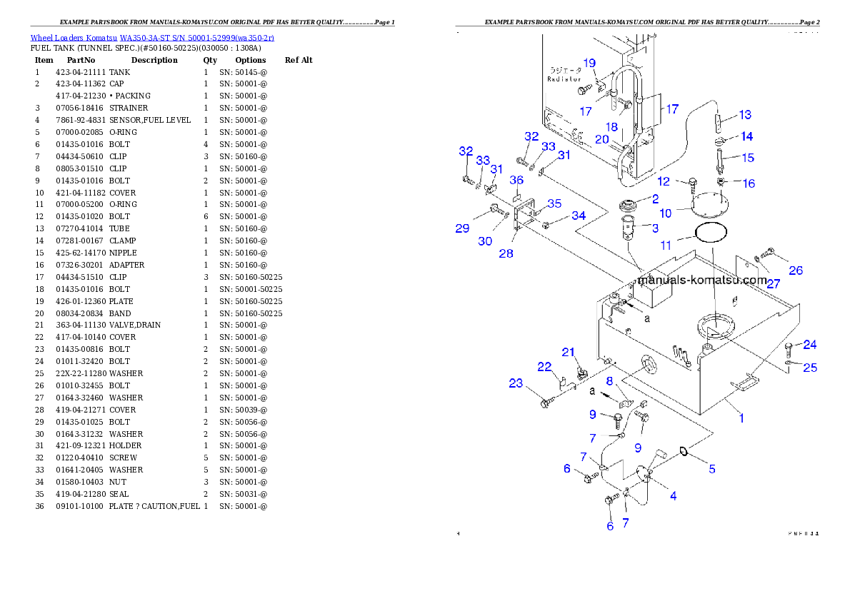 Protected: WA350-3A-ST S/N 50001-52999 Partsbook