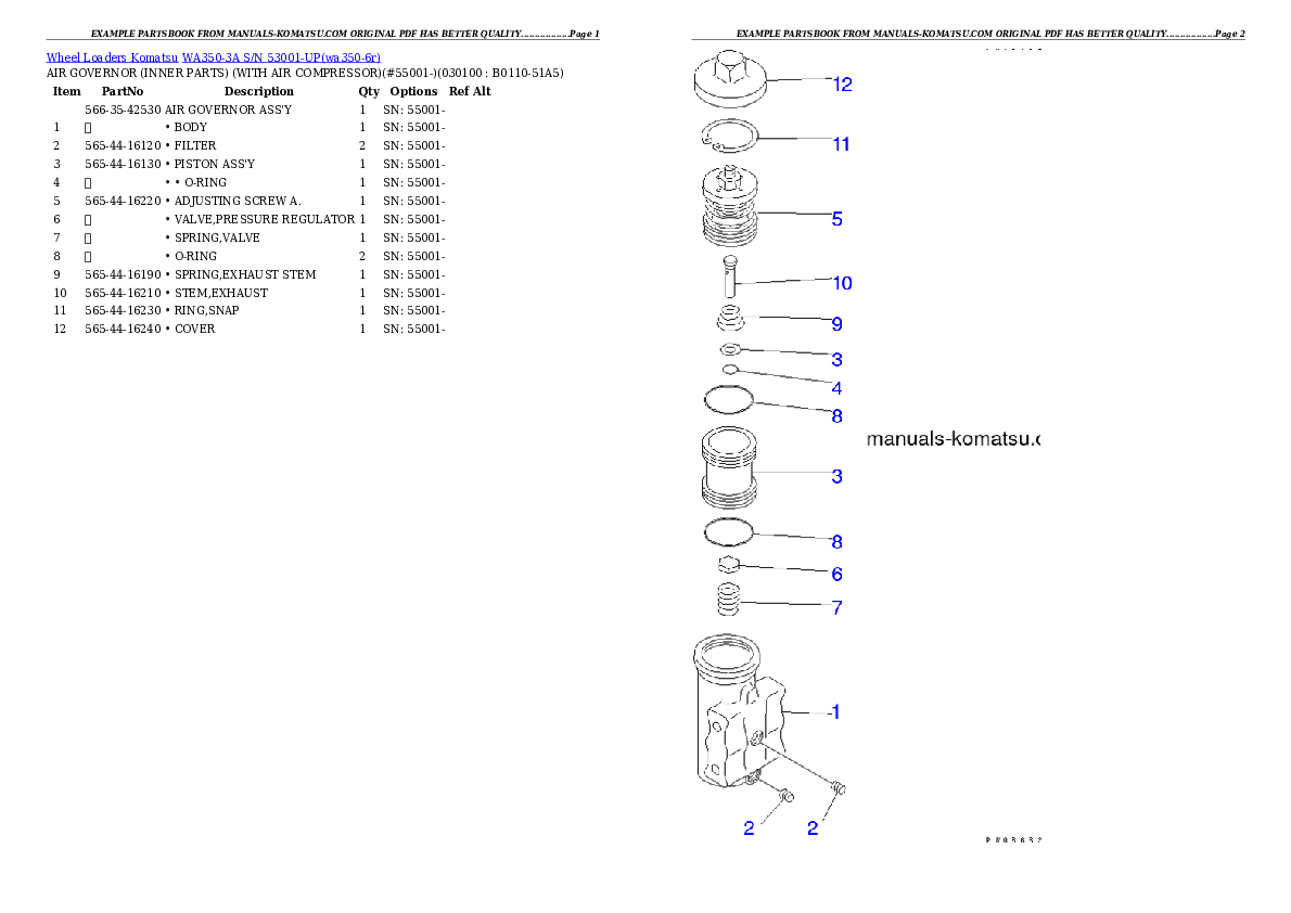 Protected: WA350-3A S/N 53001-UP Partsbook