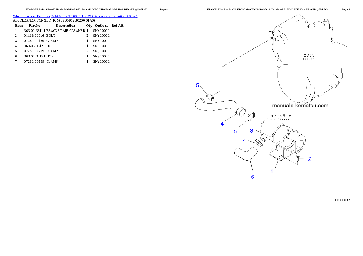 Protected: WA40-3 S/N 10001-18999 (Overseas Version) Partsbook