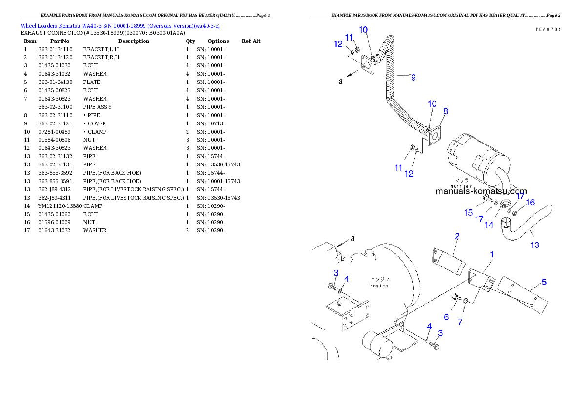 Protected: WA40-3 S/N 10001-18999 (Overseas Version) Partsbook
