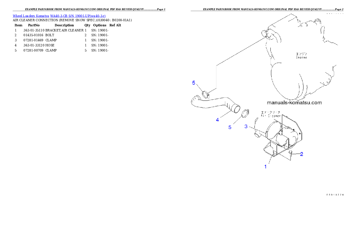 Protected: WA40-3-CB S/N 19001-UP Partsbook