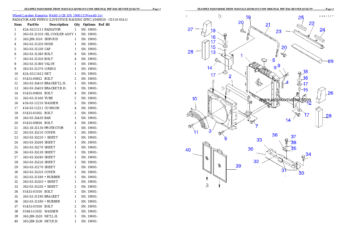 Protected: WA40-3-CB S/N 19001-UP Partsbook