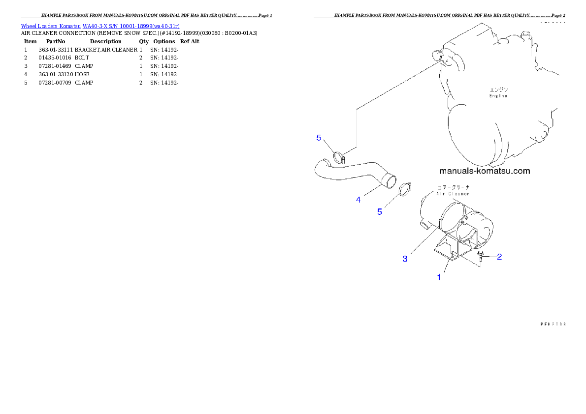 Protected: WA40-3-X S/N 10001-18999 Partsbook
