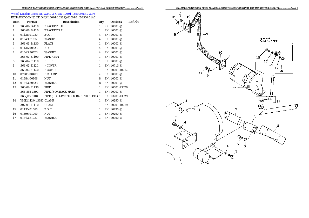 Protected: WA40-3-X S/N 10001-18999 Partsbook