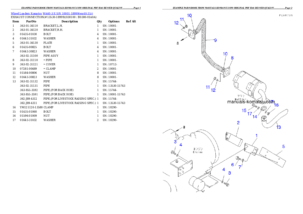 Protected: WA40-3-X S/N 10001-18999 Partsbook