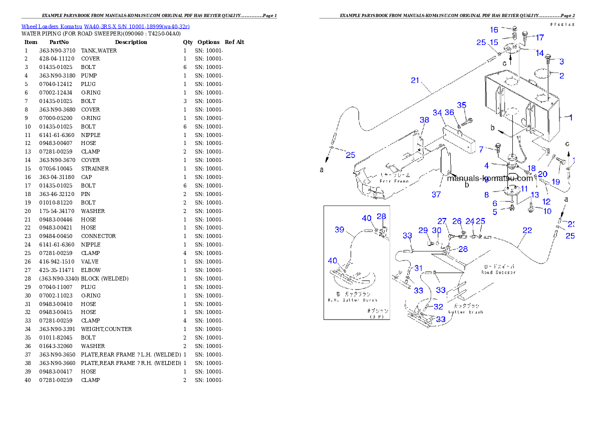 Protected: WA40-3RS-X S/N 10001-18999 Partsbook