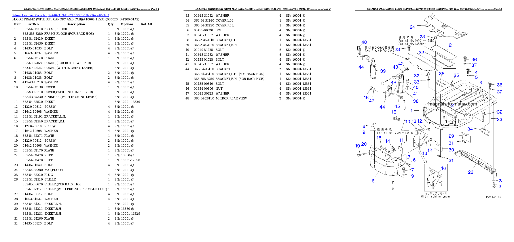 Protected: WA40-3RS-X S/N 10001-18999 Partsbook