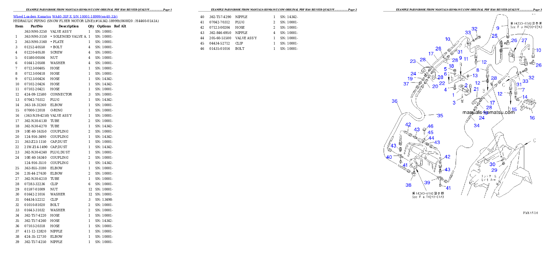 WA40-3SF-X S/N 10001-18999 Partsbook