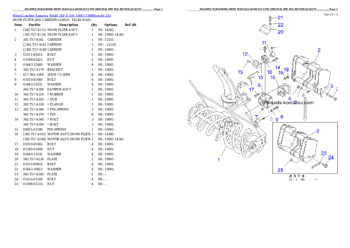 Protected: WA40-3SF-X S/N 10001-18999 Partsbook