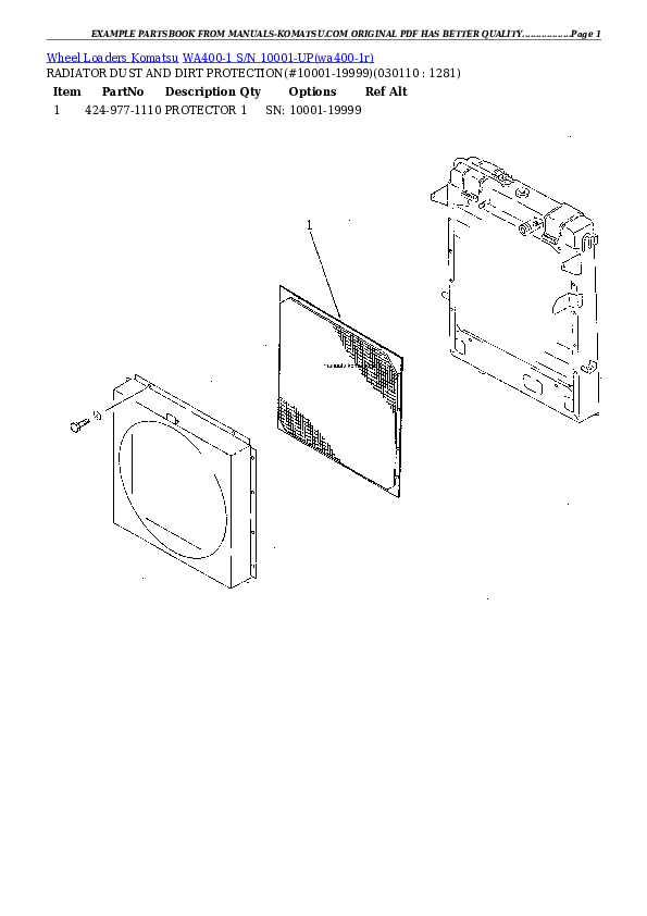 Protected: WA400-1 S/N 10001-UP (Overseas Version) Partsbook