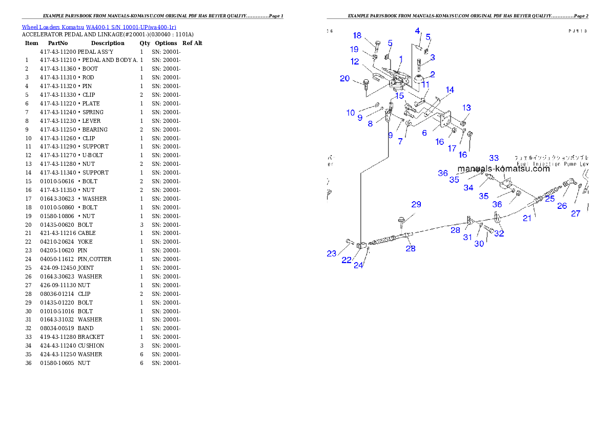 Protected: WA400-1 S/N 10001-UP (Overseas Version) Partsbook