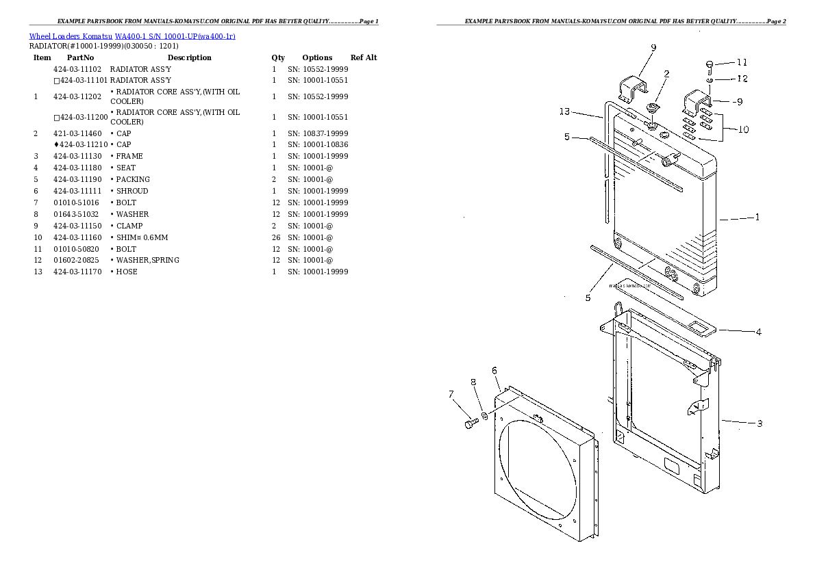 Protected: WA400-1 S/N 10001-UP (Overseas Version) Partsbook