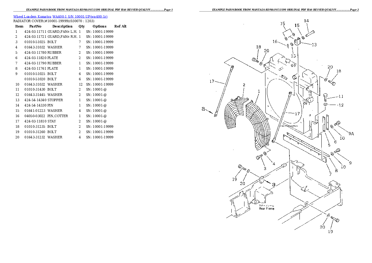 Protected: WA400-1 S/N 10001-UP (Overseas Version) Partsbook