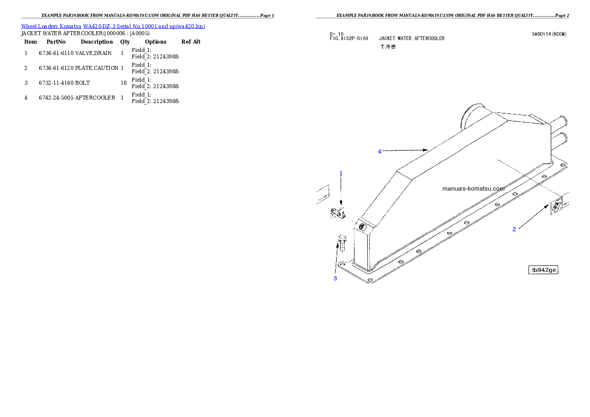 Protected: WA420-DZ-3 Serial No.10001 and up Partsbook