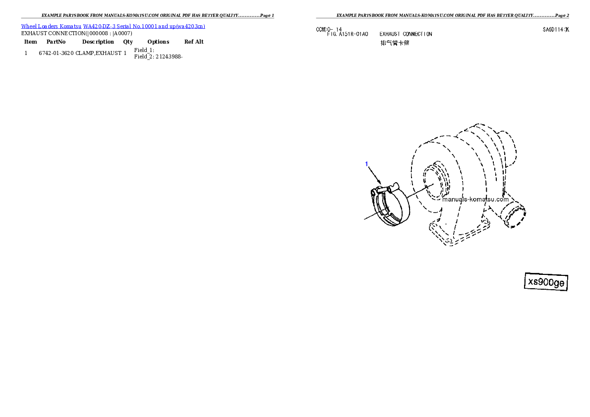 Protected: WA420-DZ-3 Serial No.10001 and up Partsbook