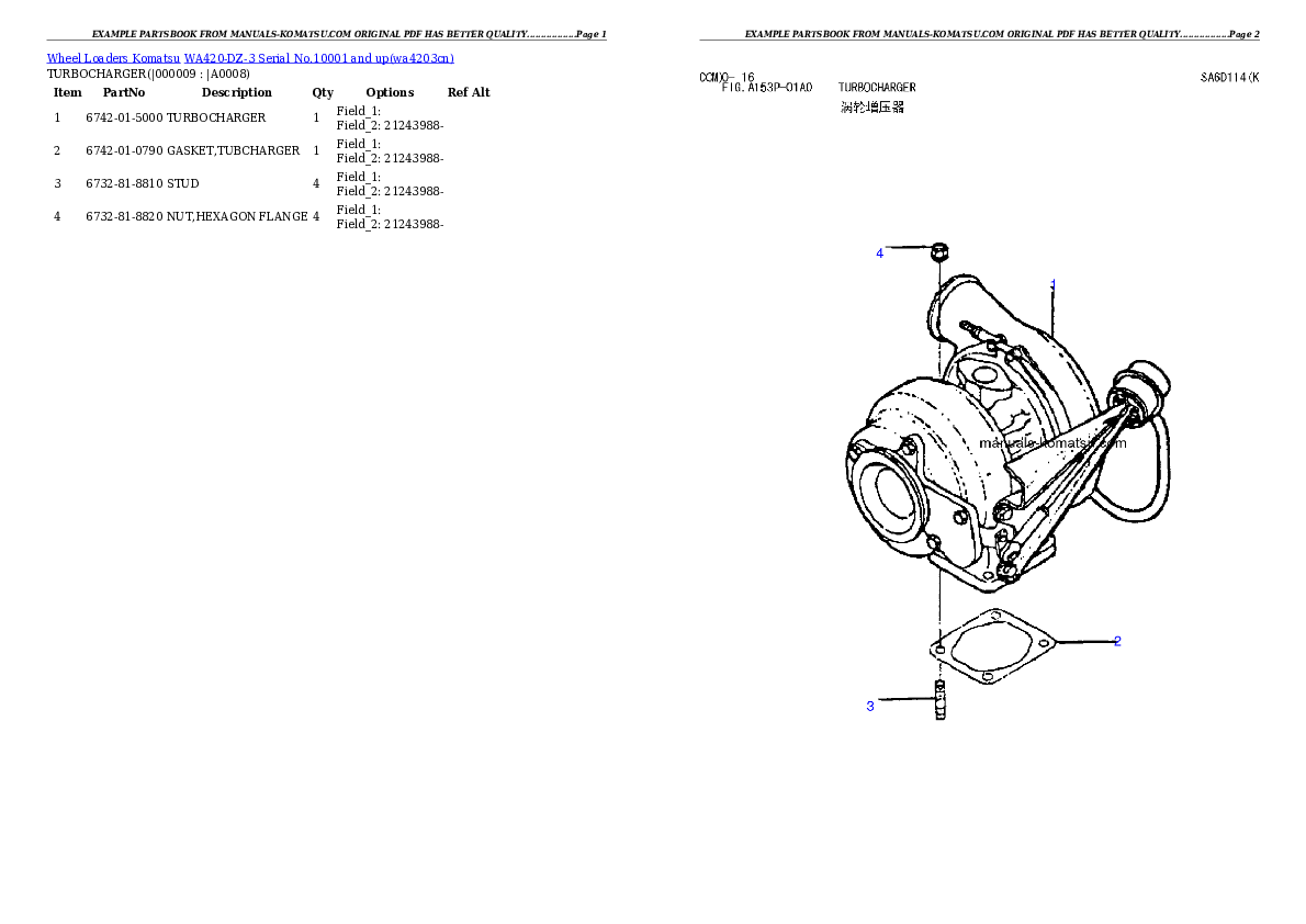 Protected: WA420-DZ-3 Serial No.10001 and up Partsbook