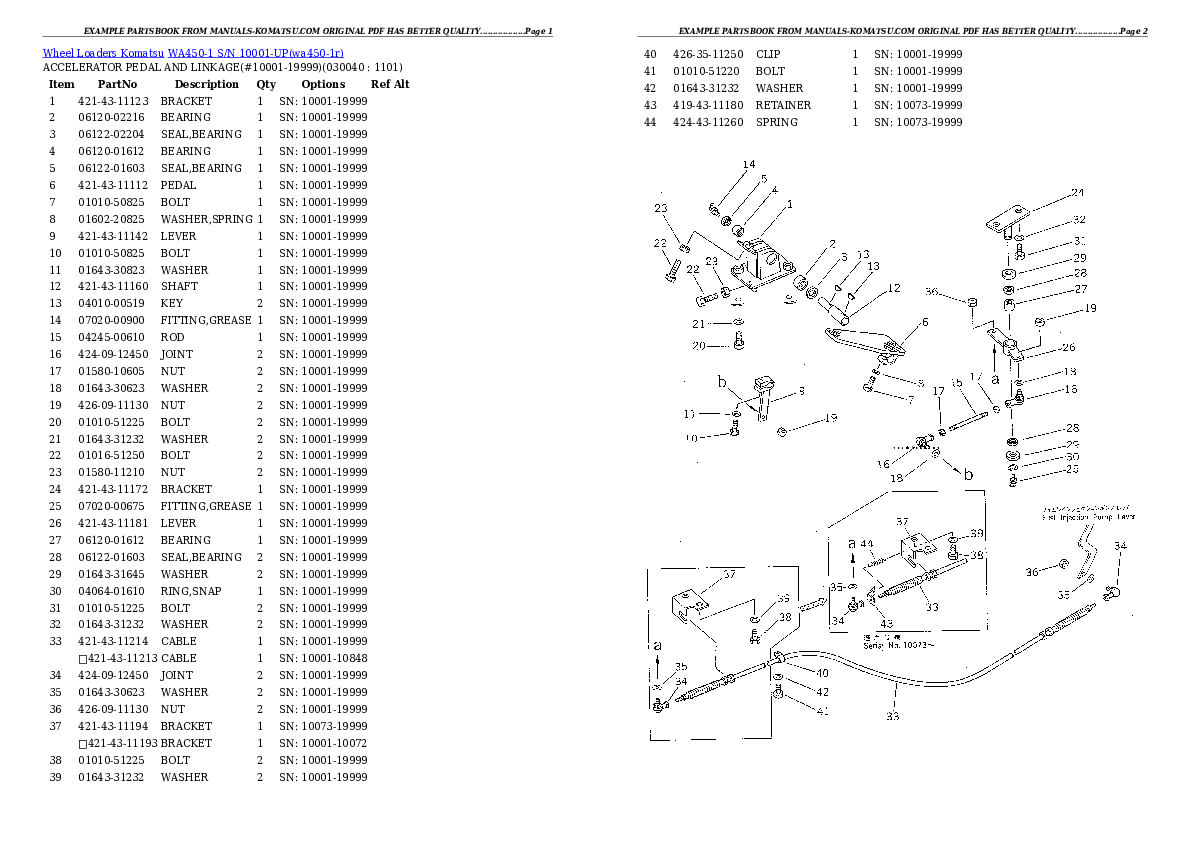 Protected: WA450-1 S/N 10001-UP Partsbook