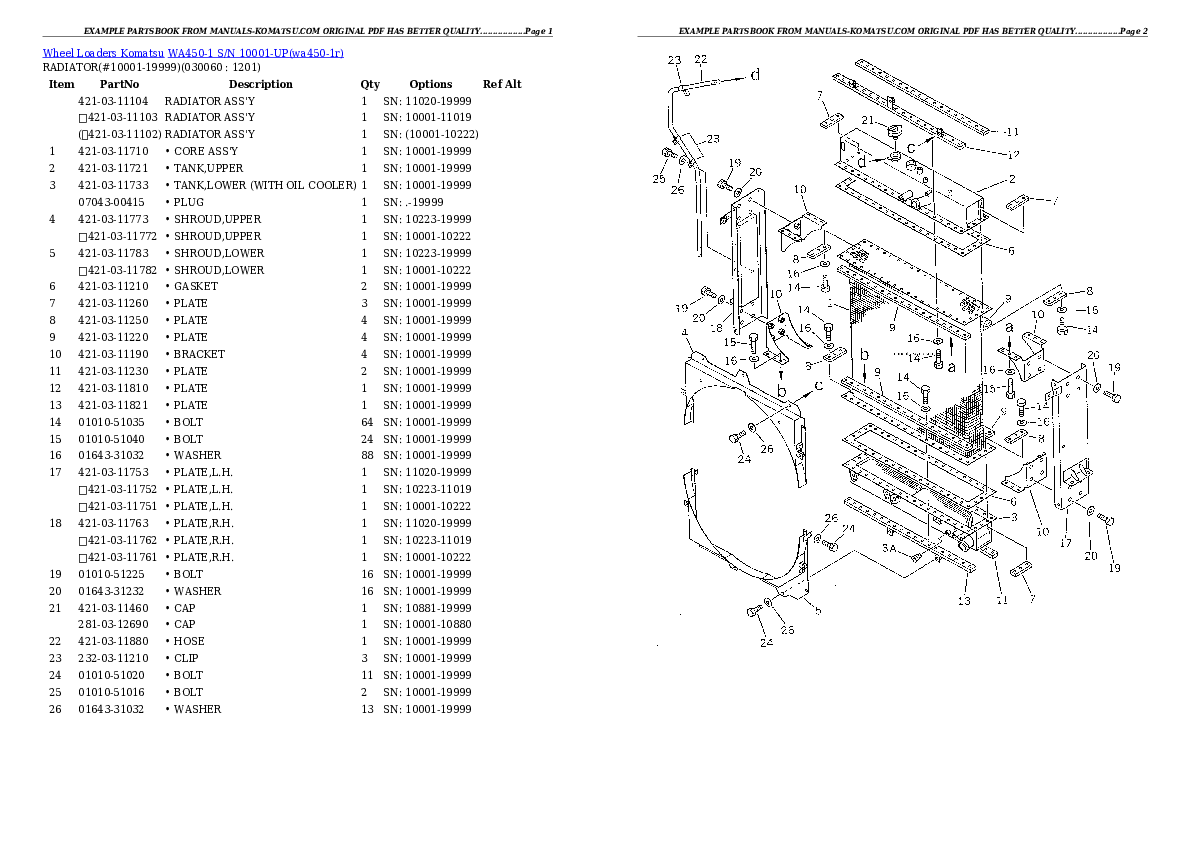 Protected: WA450-1 S/N 10001-UP Partsbook