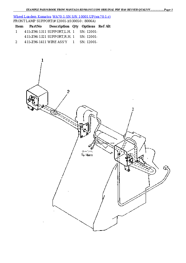 Protected: WA70-1-SN S/N 10001-UP Partsbook