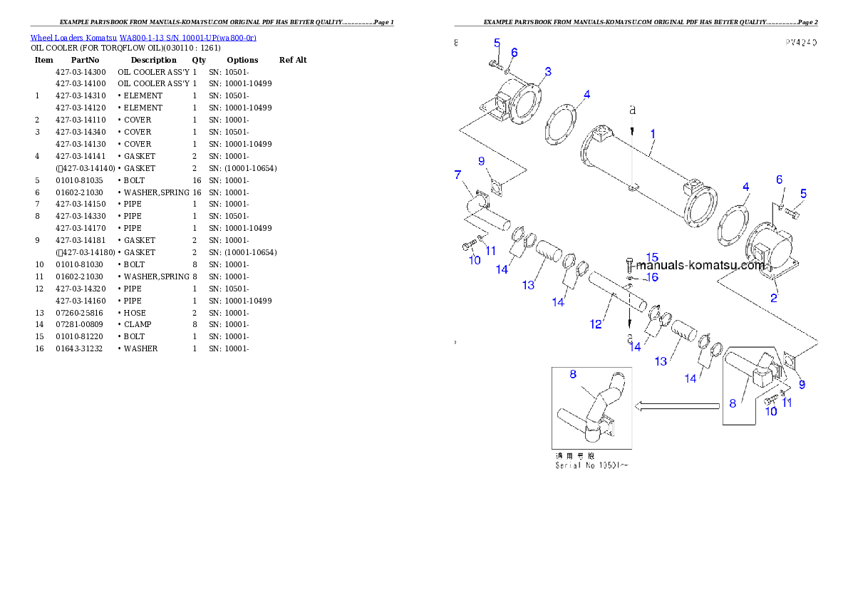 Protected: WA800-1-13 S/N 10001-UP Partsbook