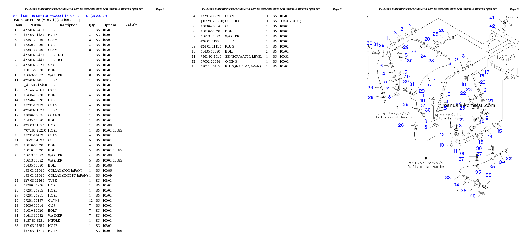 Protected: WA800-1-13 S/N 10001-UP Partsbook