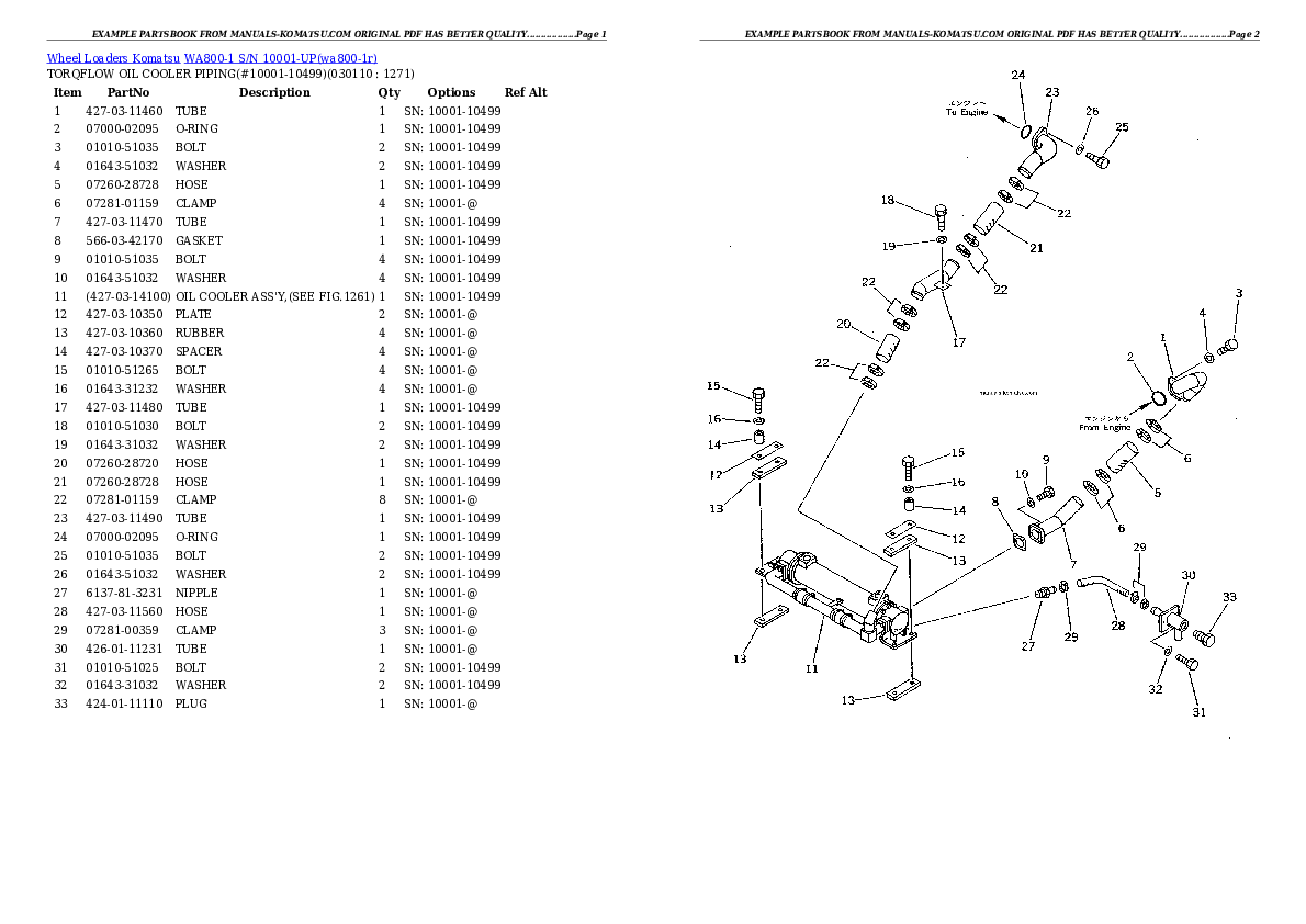 Protected: WA800-1 S/N 10001-UP Partsbook