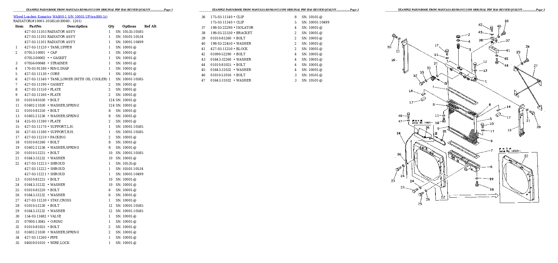 Protected: WA800-1 S/N 10001-UP Partsbook