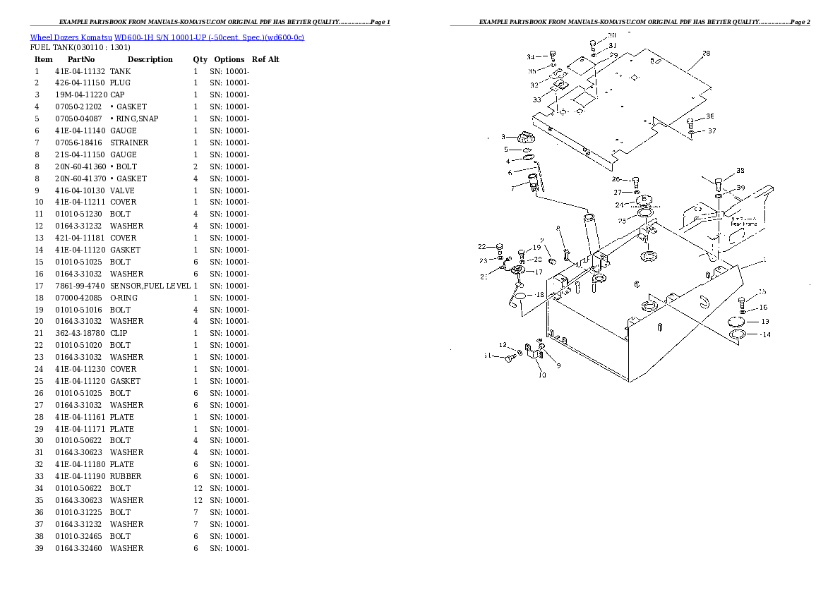 Protected: WD600-1H S/N 10001-UP (-50cent. Spec.) Partsbook