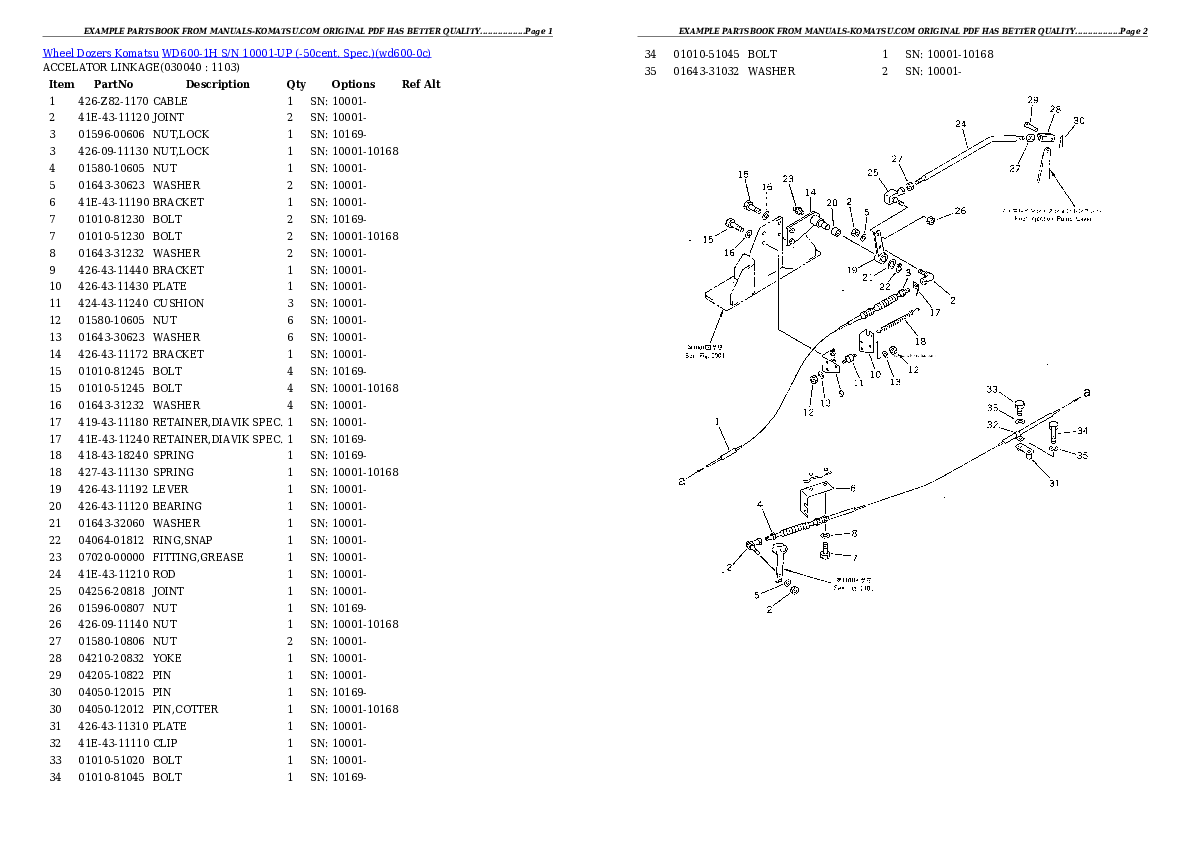 Protected: WD600-1H S/N 10001-UP (-50cent. Spec.) Partsbook