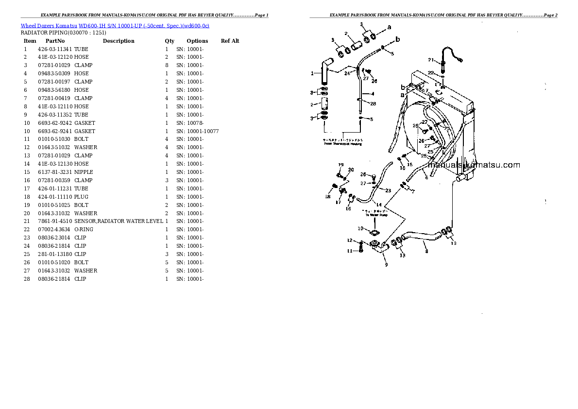 Protected: WD600-1H S/N 10001-UP (-50cent. Spec.) Partsbook