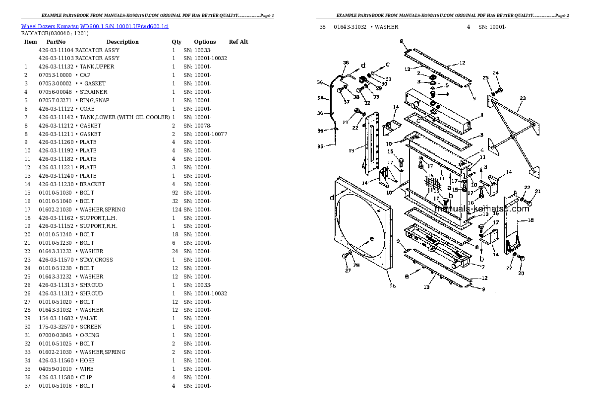 Protected: WD600-1 S/N 10001-UP Partsbook