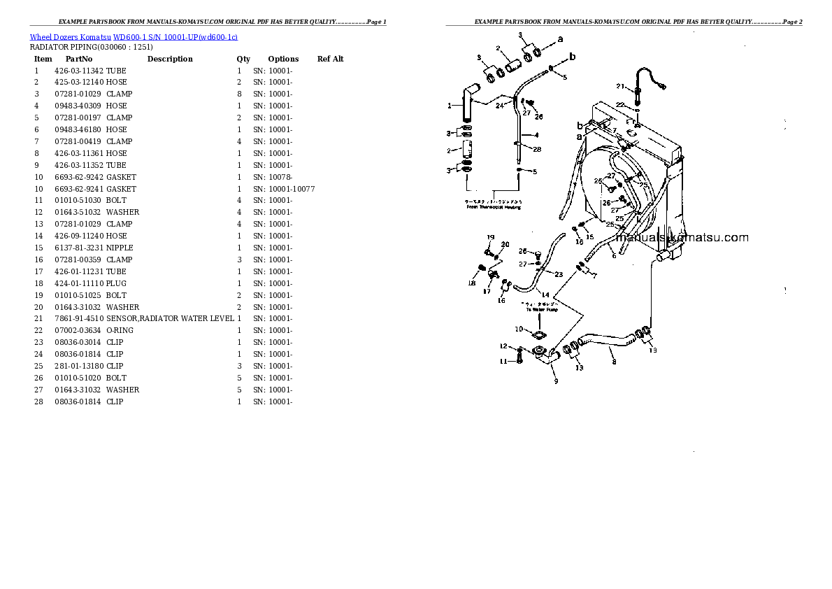 Protected: WD600-1 S/N 10001-UP Partsbook