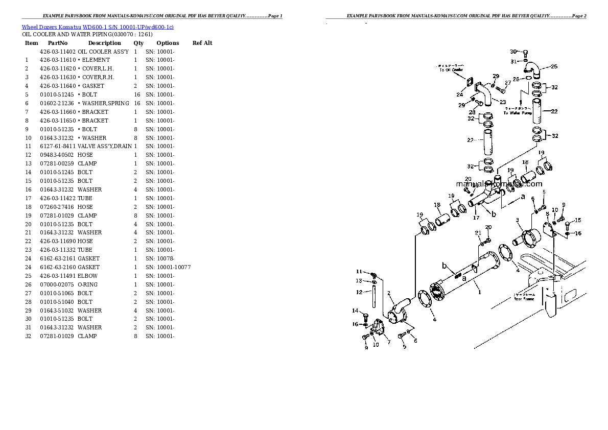 Protected: WD600-1 S/N 10001-UP Partsbook