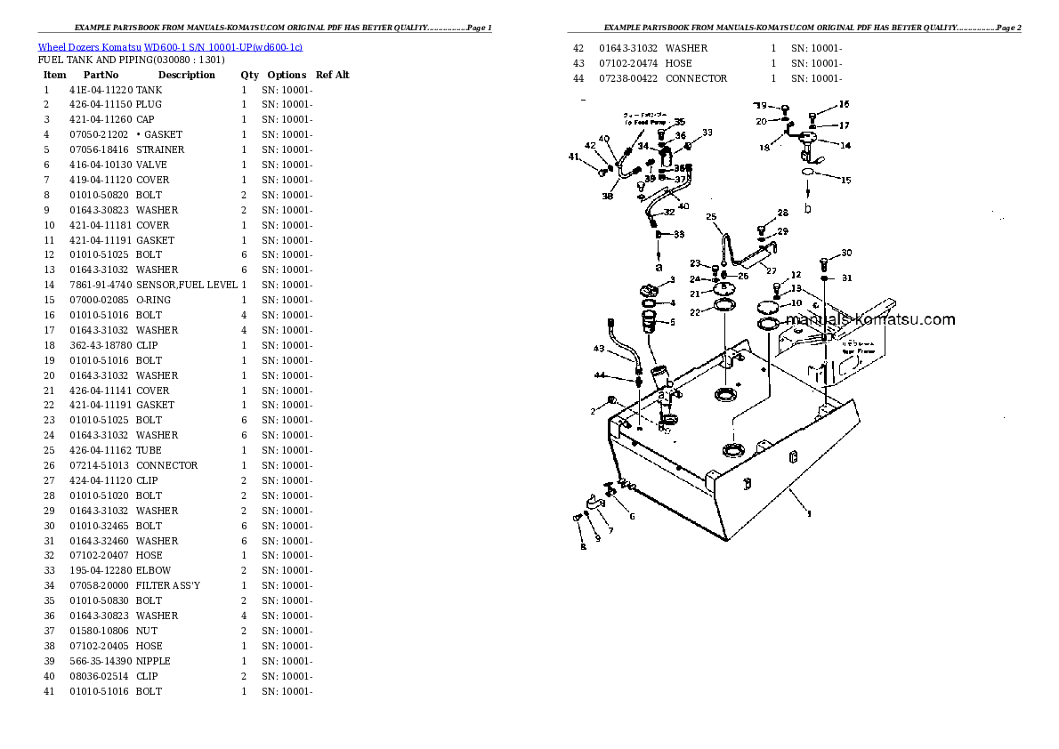 Protected: WD600-1 S/N 10001-UP Partsbook