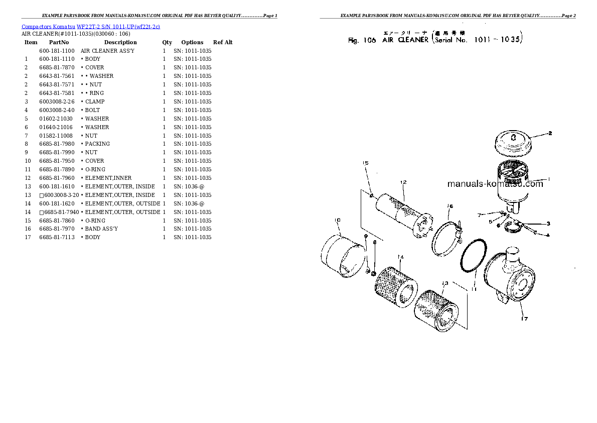Protected: WF22T-2 S/N 1011-UP Partsbook