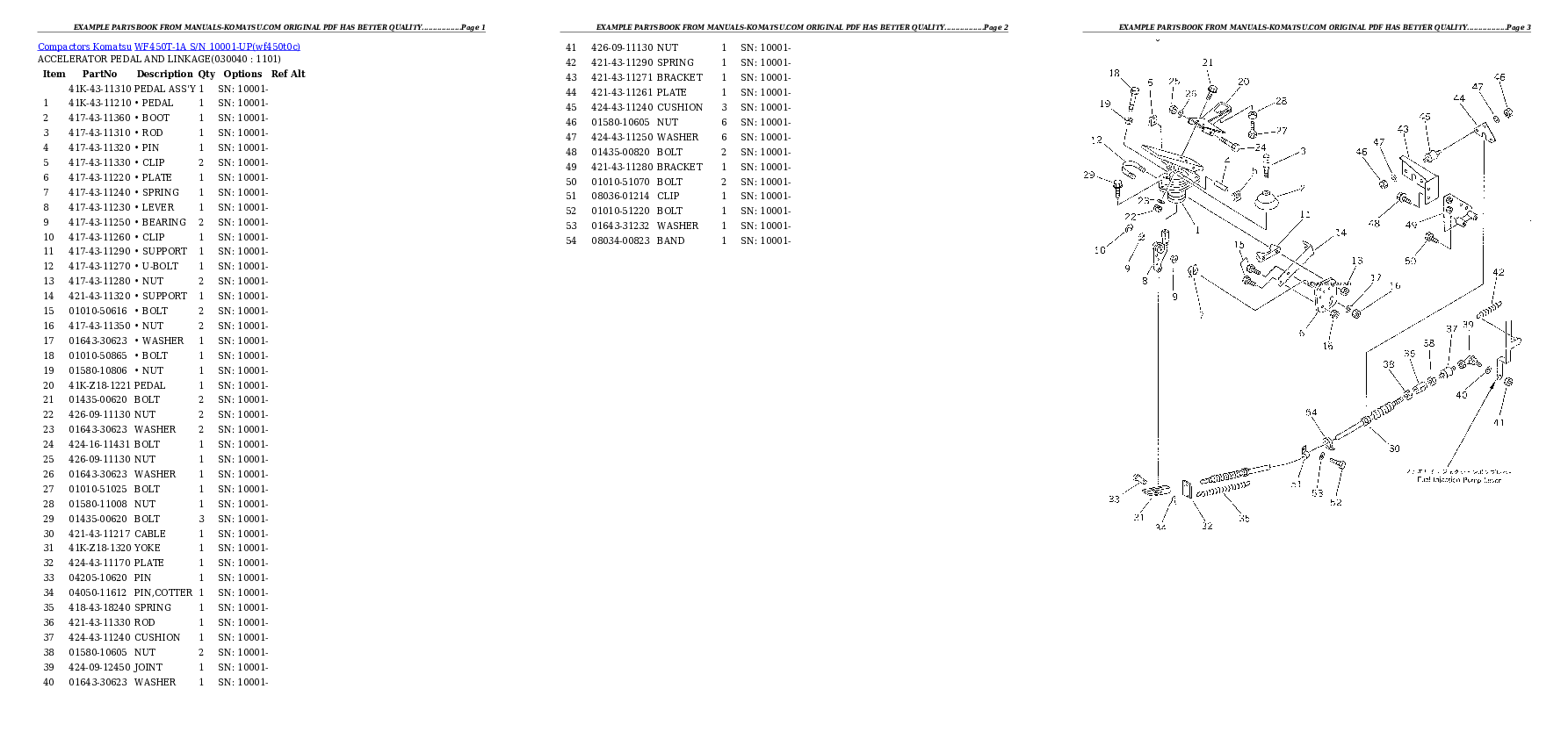 Protected: WF450T-1A S/N 10001-UP Partsbook