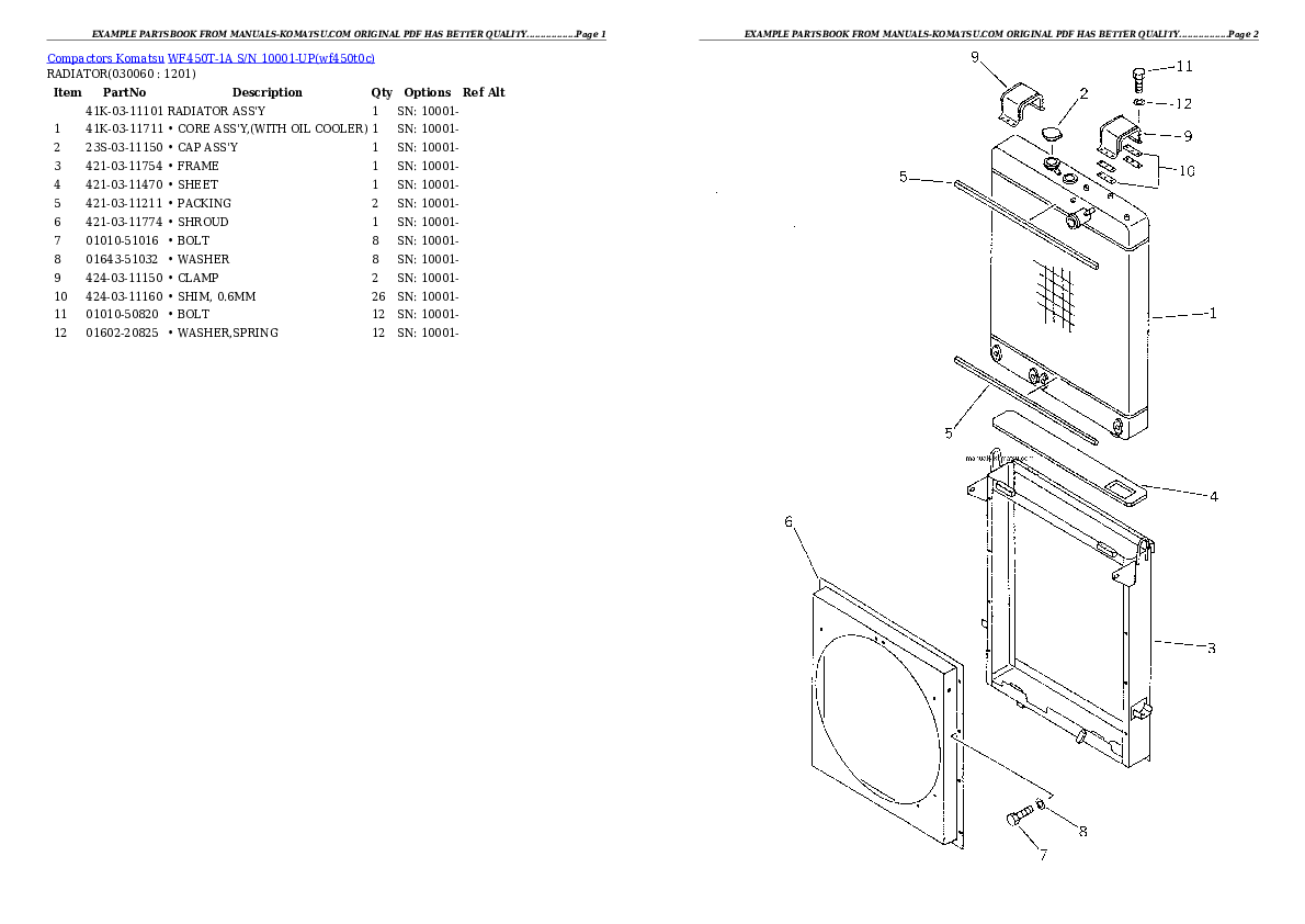 Protected: WF450T-1A S/N 10001-UP Partsbook