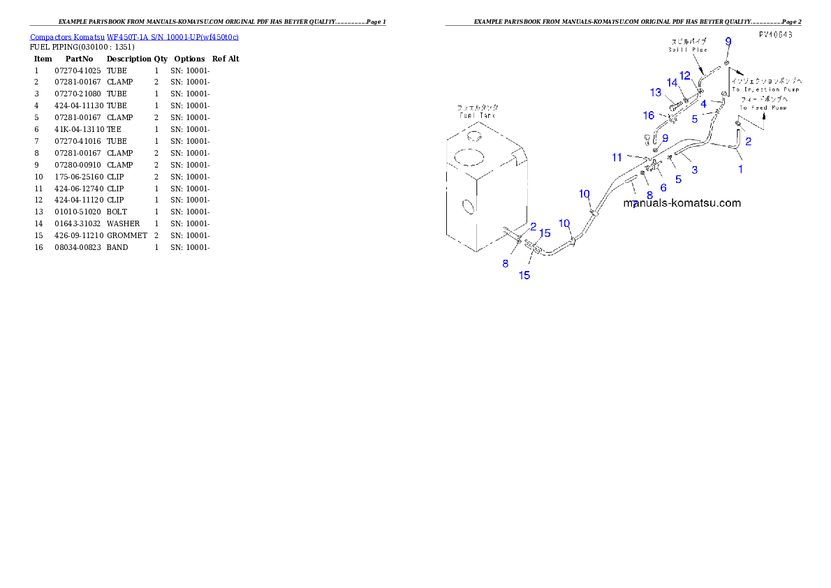 Protected: WF450T-1A S/N 10001-UP Partsbook
