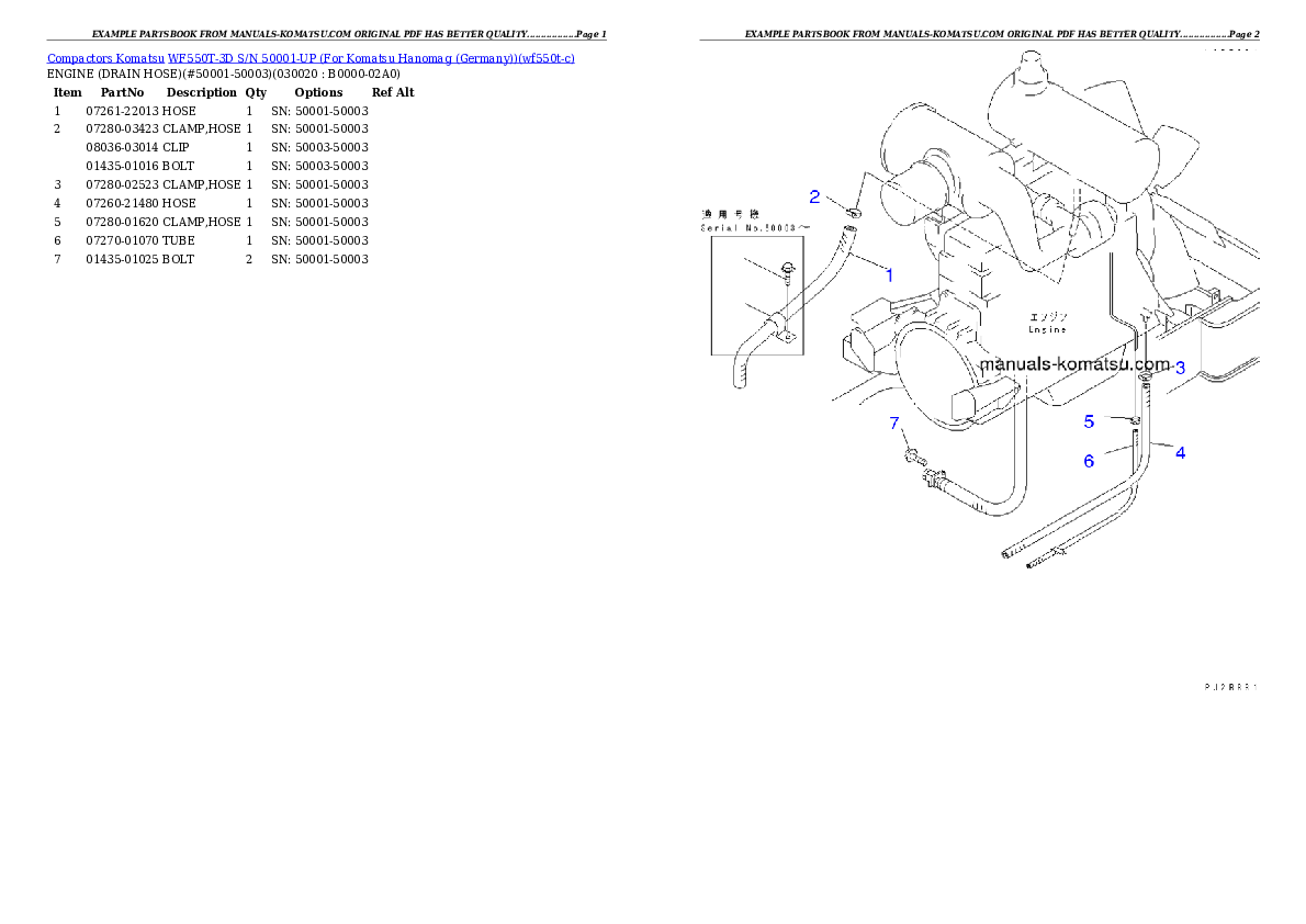 WF550T-3D S/N 50001-UP (For Komatsu Hanomag (Germany)) Partsbook