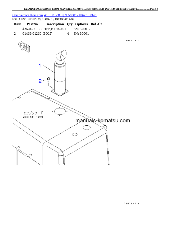 Protected: WF550T-3A S/N 50001-UP Partsbook