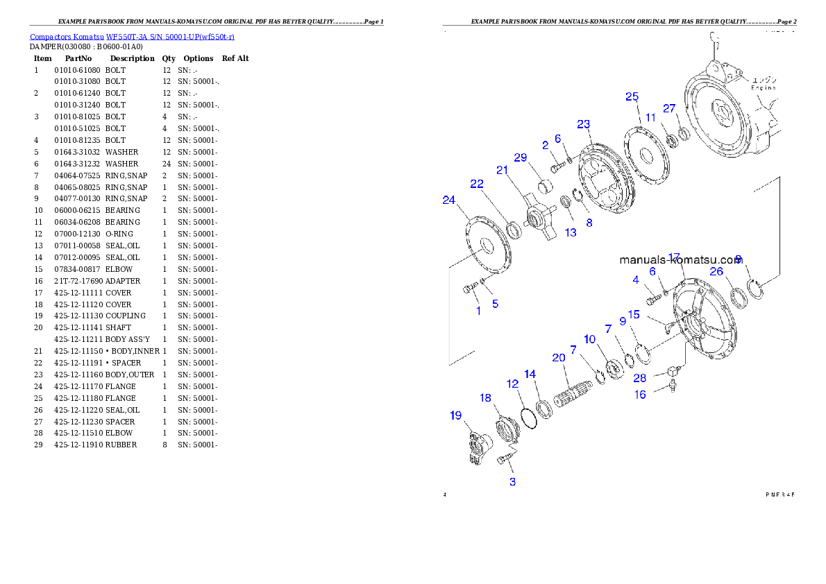 Protected: WF550T-3A S/N 50001-UP Partsbook