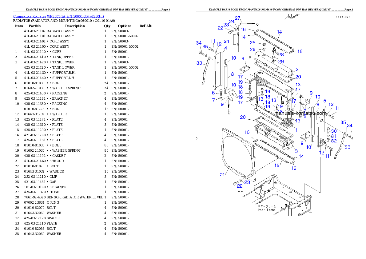 Protected: WF550T-3A S/N 50001-UP Partsbook