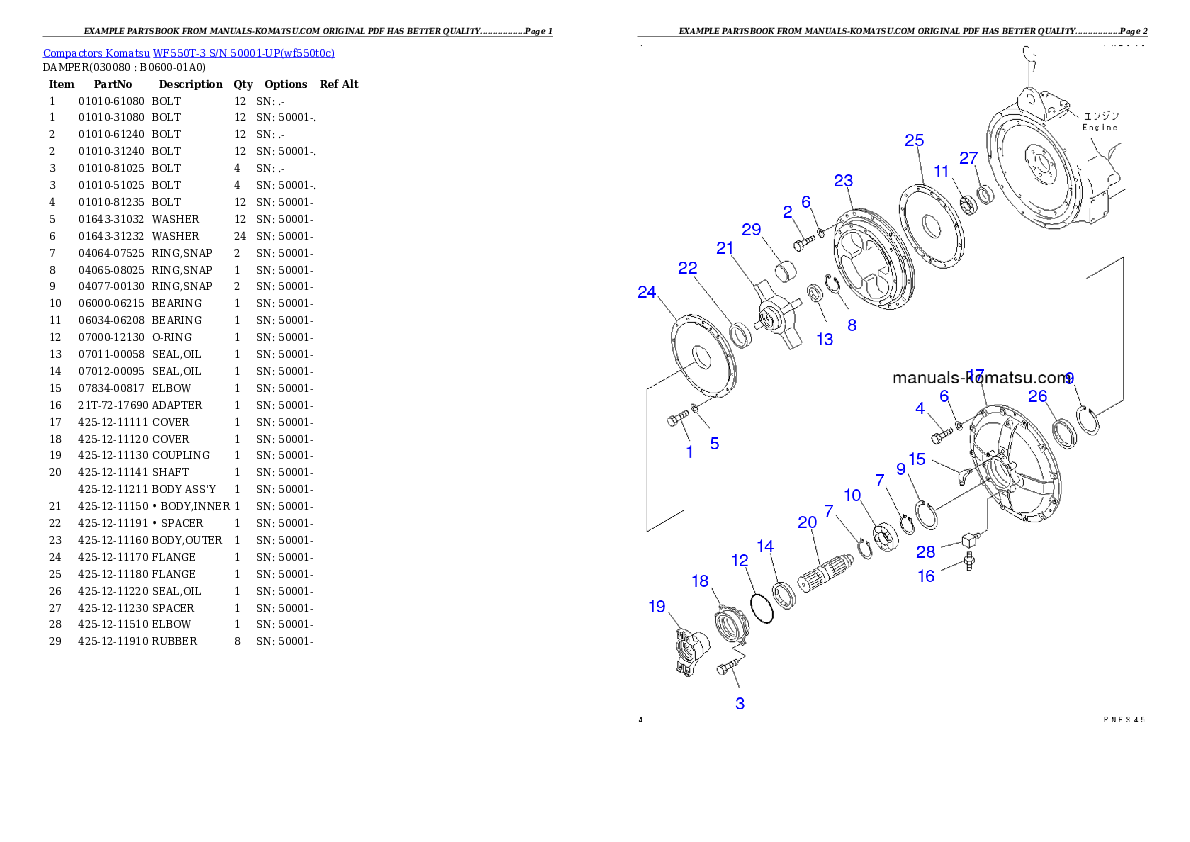 Protected: WF550T-3 S/N 50001-UP Partsbook